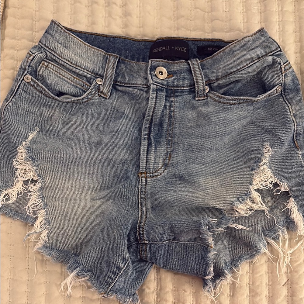 Distressed Denim Jean Shorts
